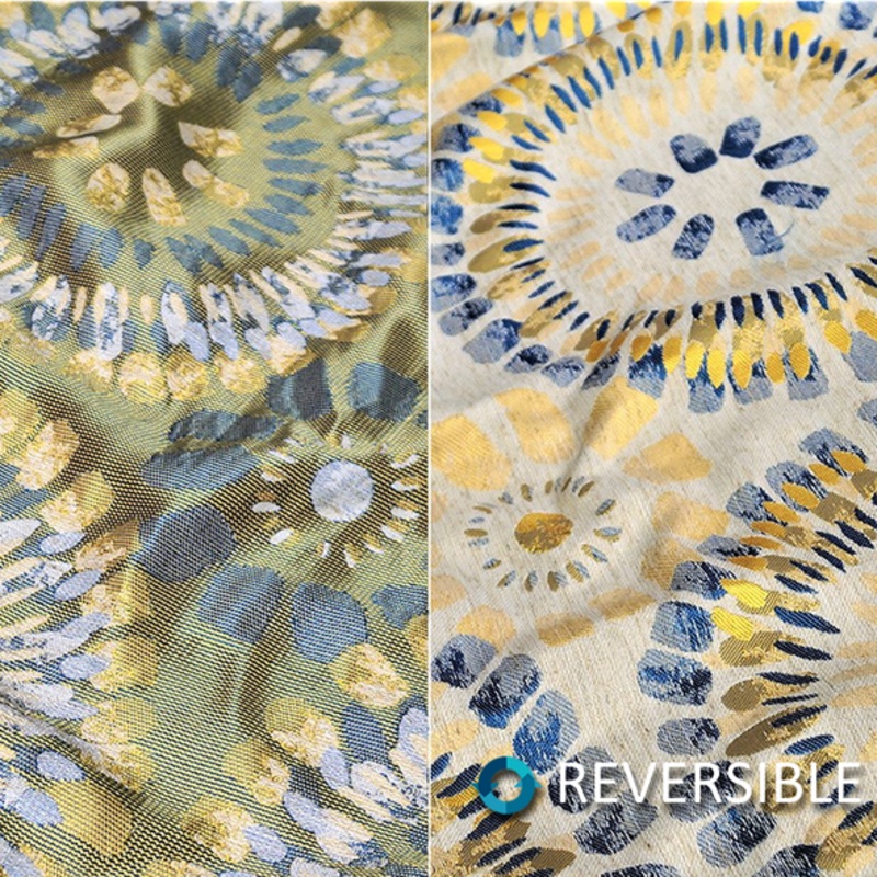 Sundaze Jacquard (Reversible) Wholesale Fabric in Yellow and Blue