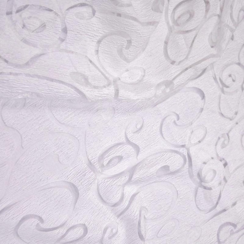 Contempo Scroll Sheer Wholesale Fabric in White