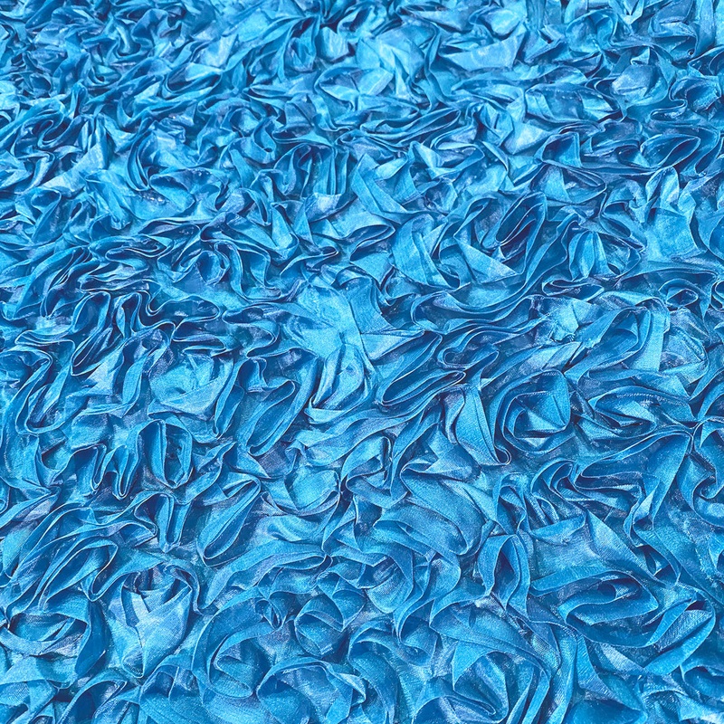 Curly Satin Wholesale Fabric in Turquoise