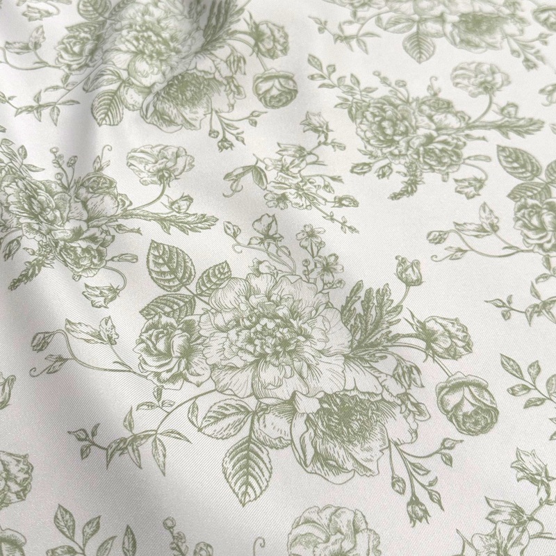 French Toile (Poly Print) Wholesale Fabric in Sage