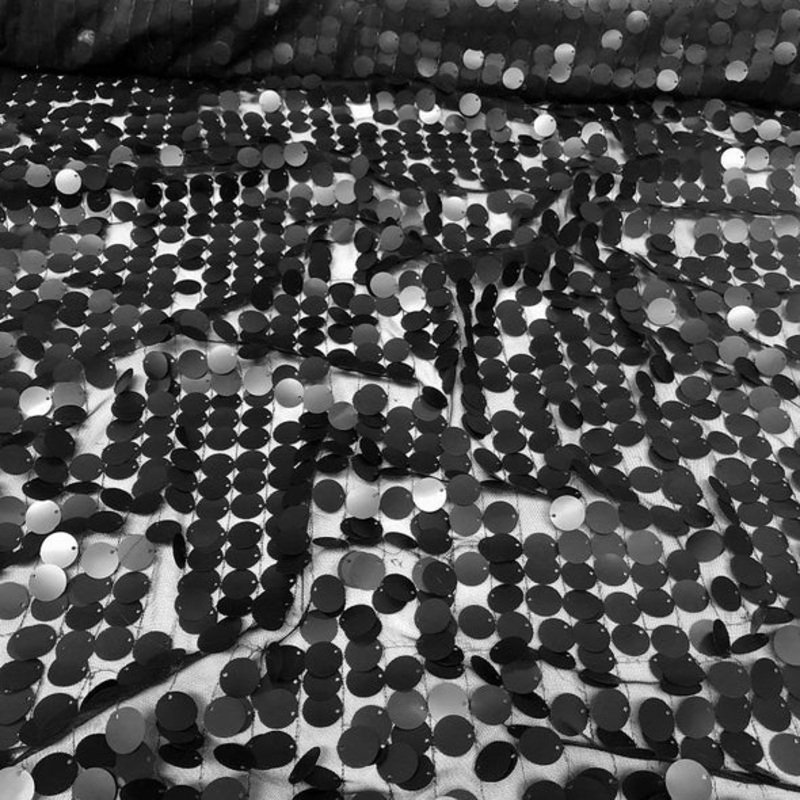 Payette Sequins Wholesale Fabric in Black