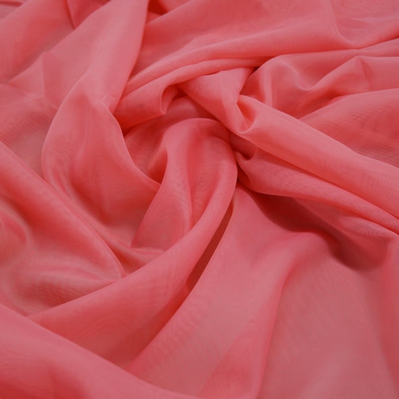 Voile Wholesale Fabric in Coral Kiss