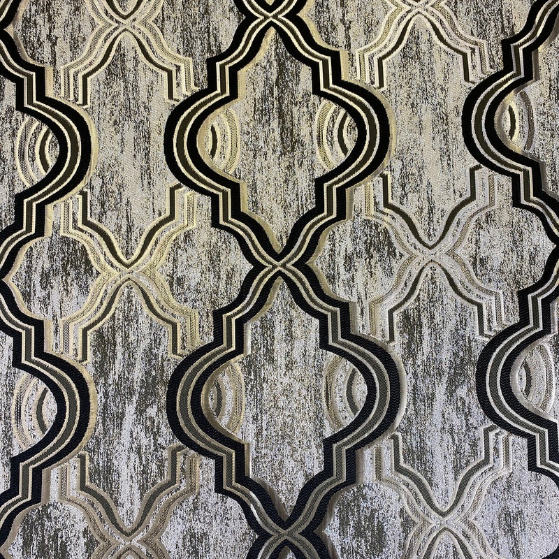 Bentley Jacquard Wholesale Fabric in Black