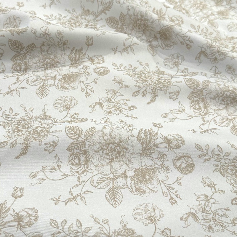 French Toile (Poly Print) Wholesale Fabric in Taupe