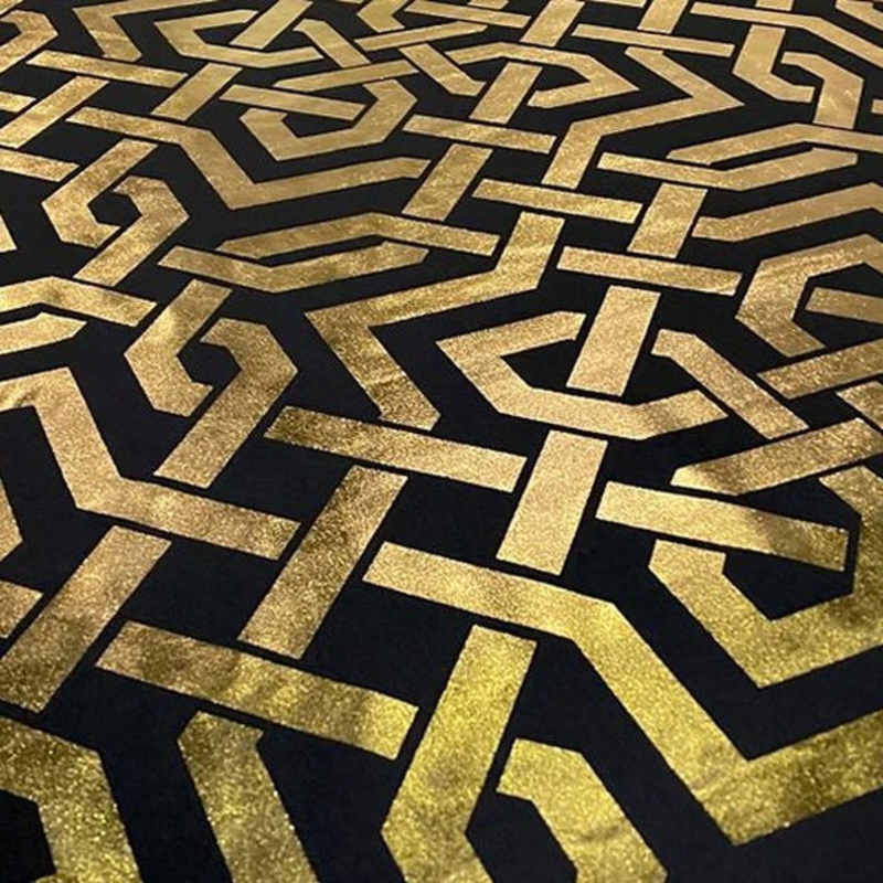 Majestic (Metallic Print) Wholesale Fabric in Black and Gold