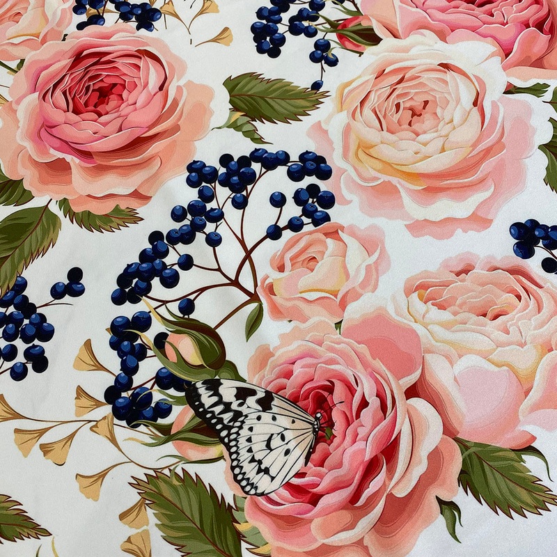 Blush Bouquet (Poly Print) Wholesale Fabric