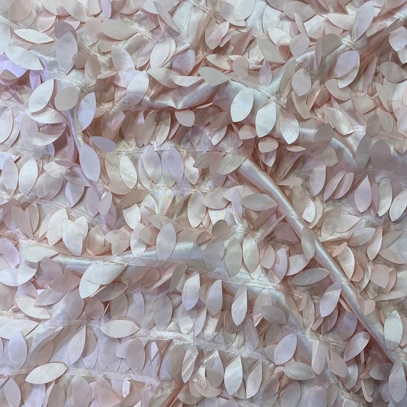 Leaf Hanging Taffeta Wholesale Fabric in Pink Petal