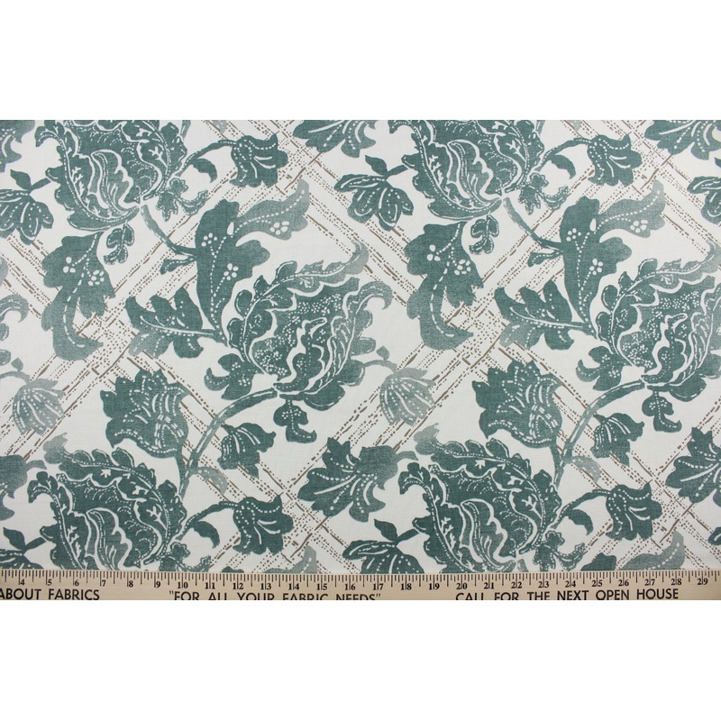 Robert Allen Floral Lattice in Aloe