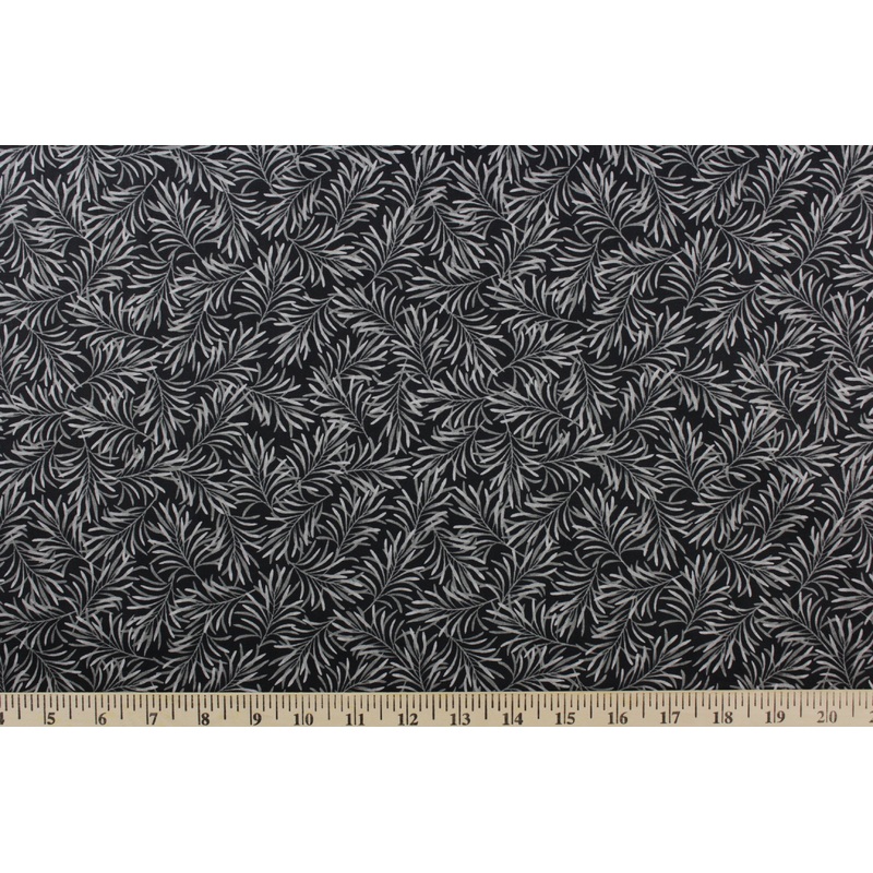 Benartex Boughs Of Beauty Fabric in Black/Charcoal 108 Width Backing