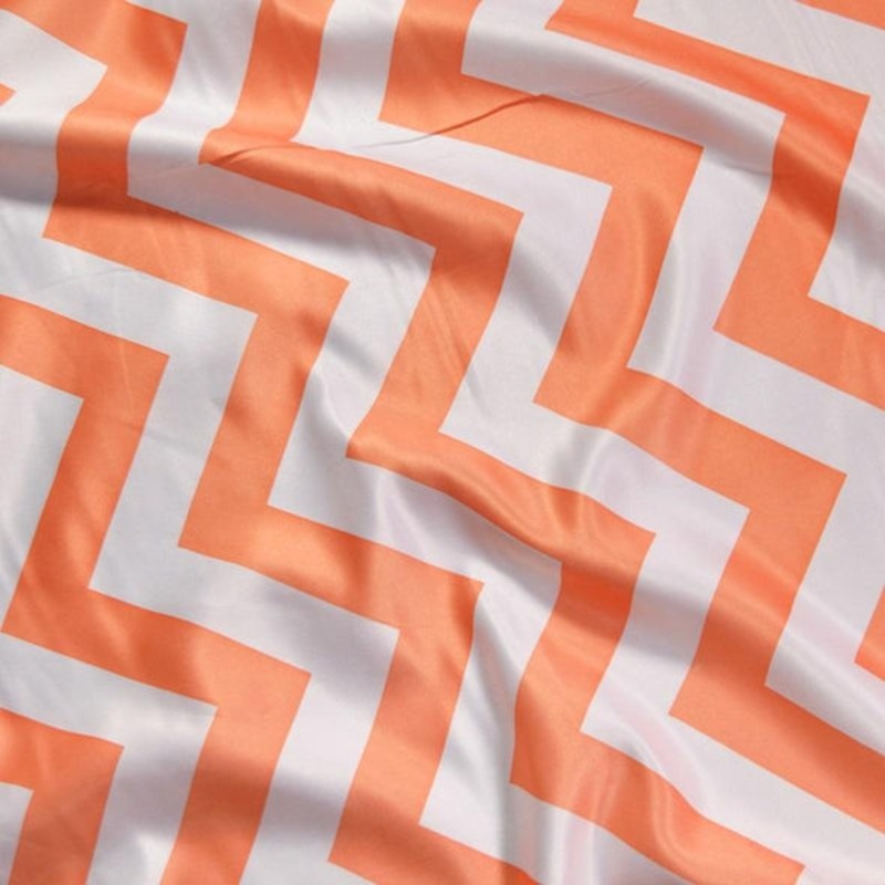 Chevron Print (Lamour) Wholesale Fabric in Orange and White