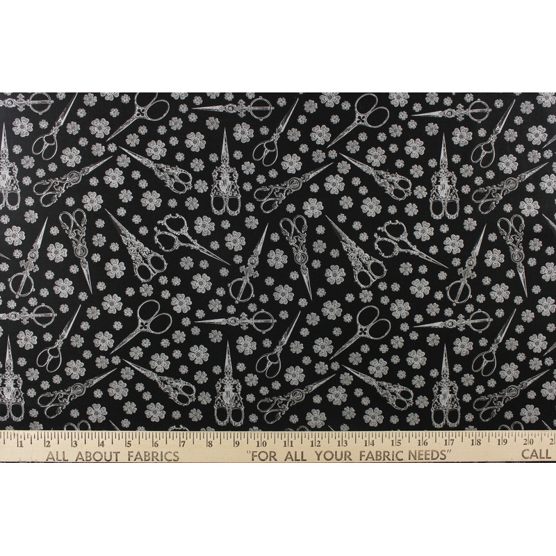 Choice Fabrics Quilting Sew Vintage Scissors in Tan 14106-002