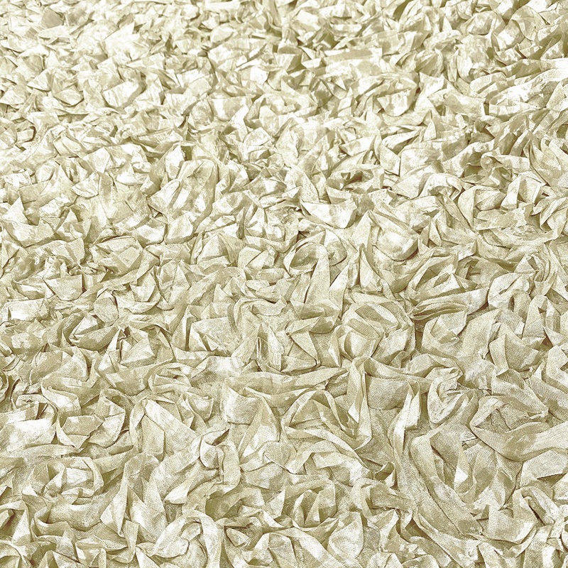 Curly Satin Wholesale Fabric in Ivory