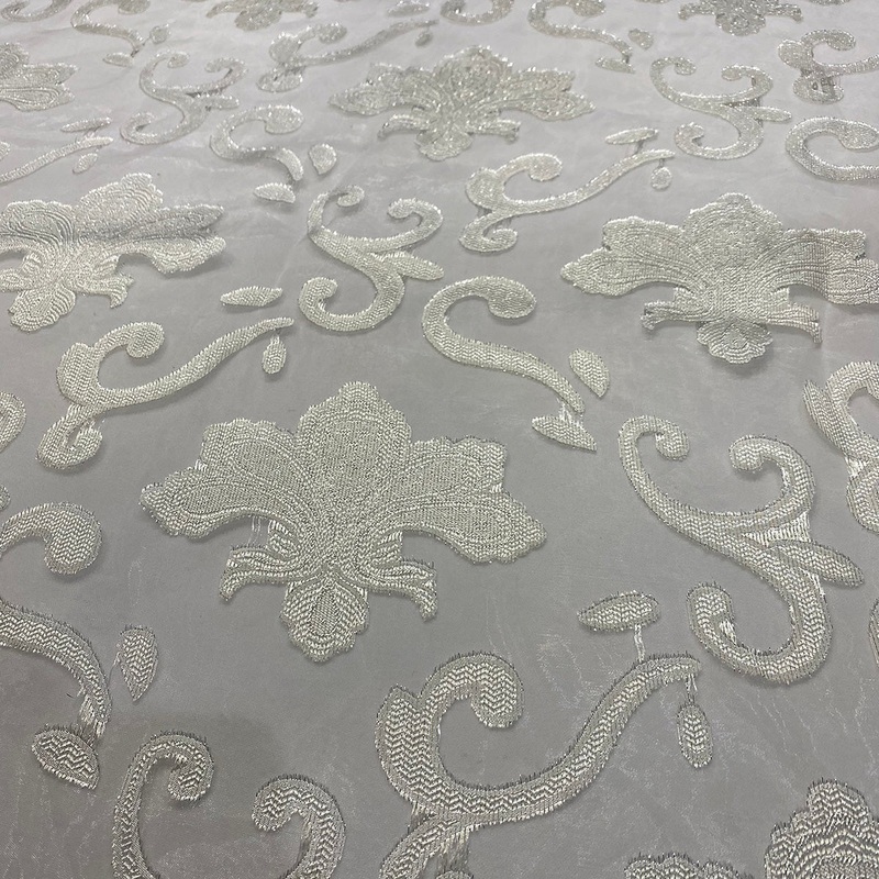 Fleur De Lis Wholesale Fabric in White