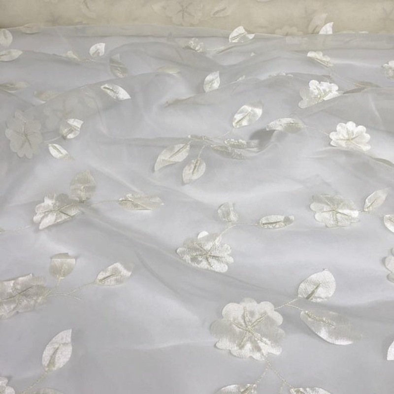 Lily Petal Wholesale Fabric in Ivory