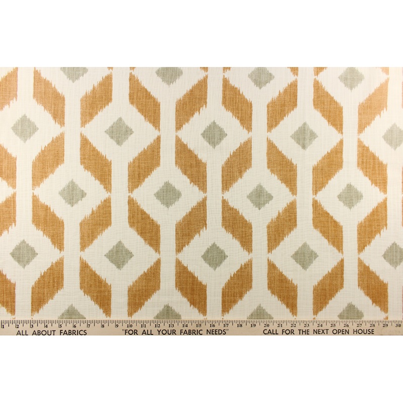 P Kaufmann Etching Licorice Ikat Fabric in Cognac