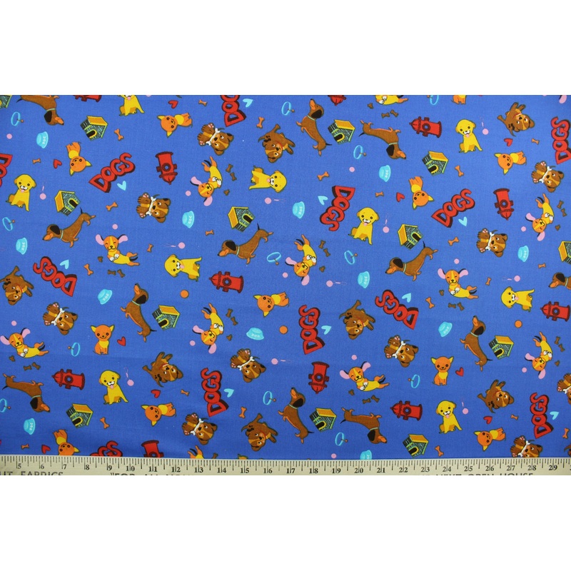 Quilting Canine Park in Blue
