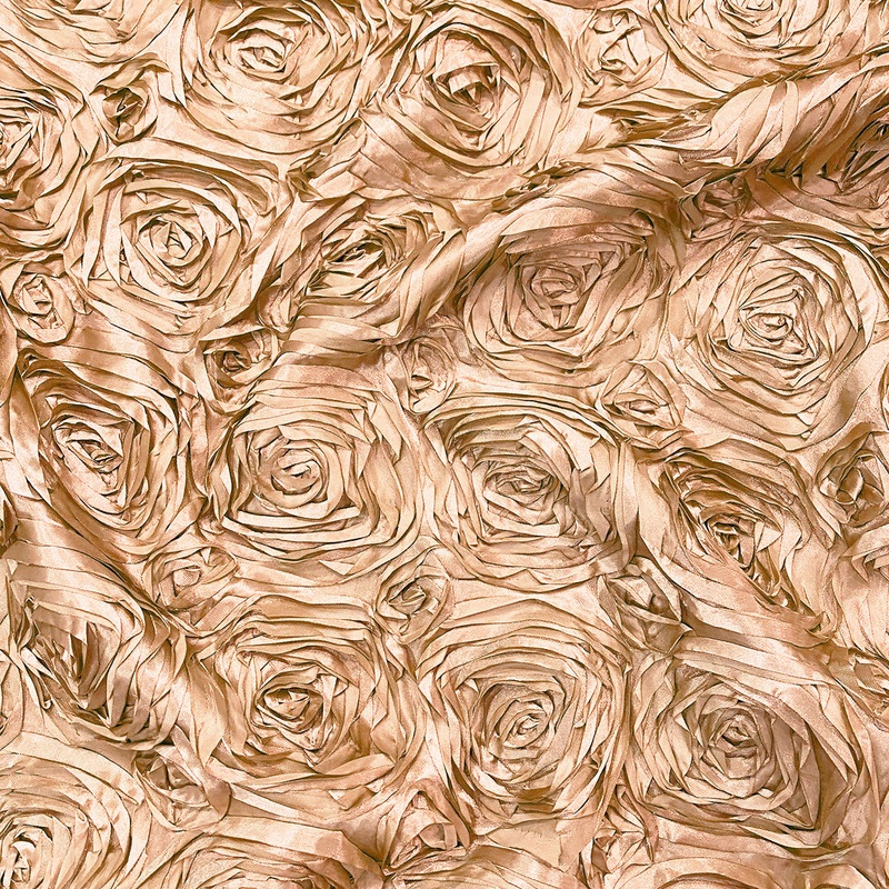 Rose Satin (3D) Wholesale Fabric in Champagne