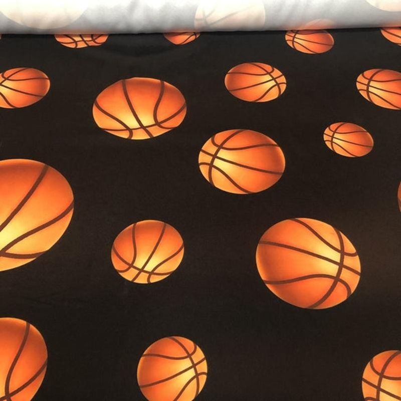 Sports (Poly Print) Wholesale Fabric in Basketball