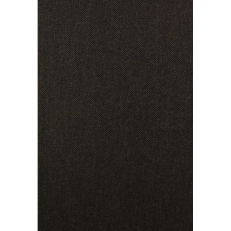 Wool Herringbone Fabric in Dark Brown