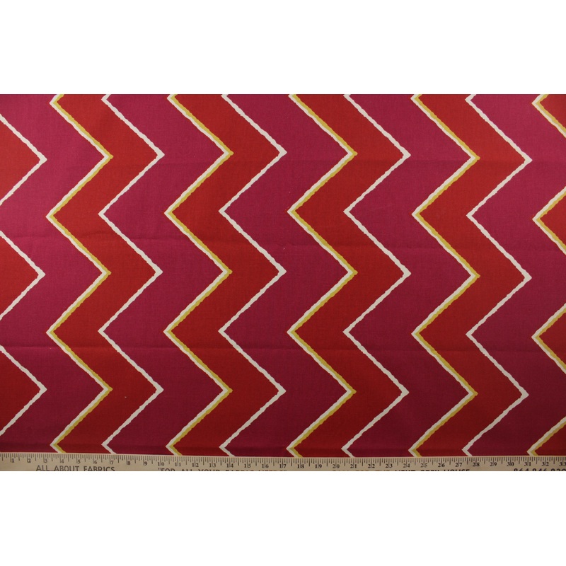 Crypton Home Chevron Fabric in Poppy by Robert Allen