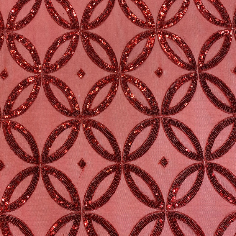 Delano Sequins Wholesale Fabric in Red