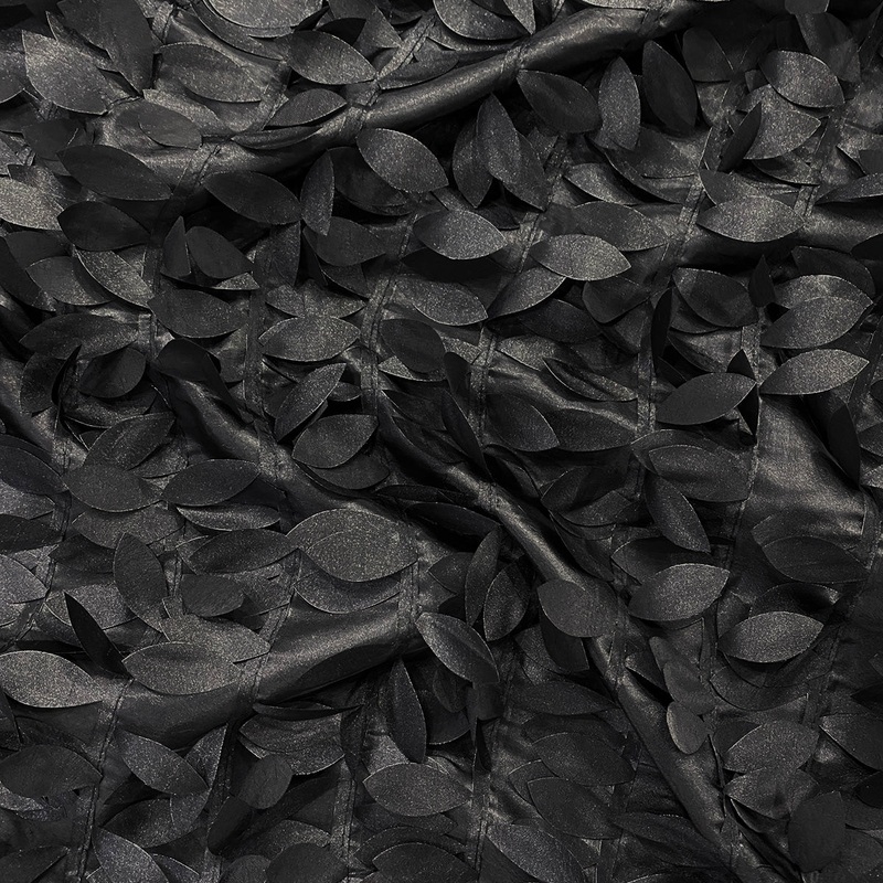 Leaf Hanging Taffeta Wholesale Fabric in Black