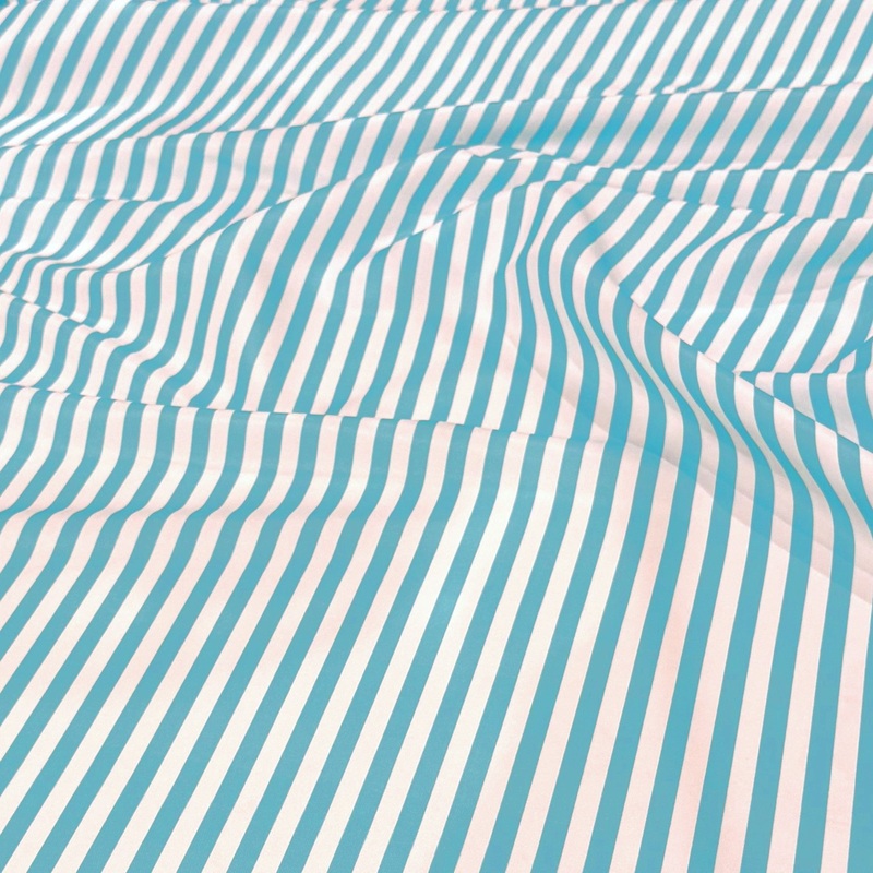 Seersucker (Poly Print) Wholesale Fabric in Turquoise