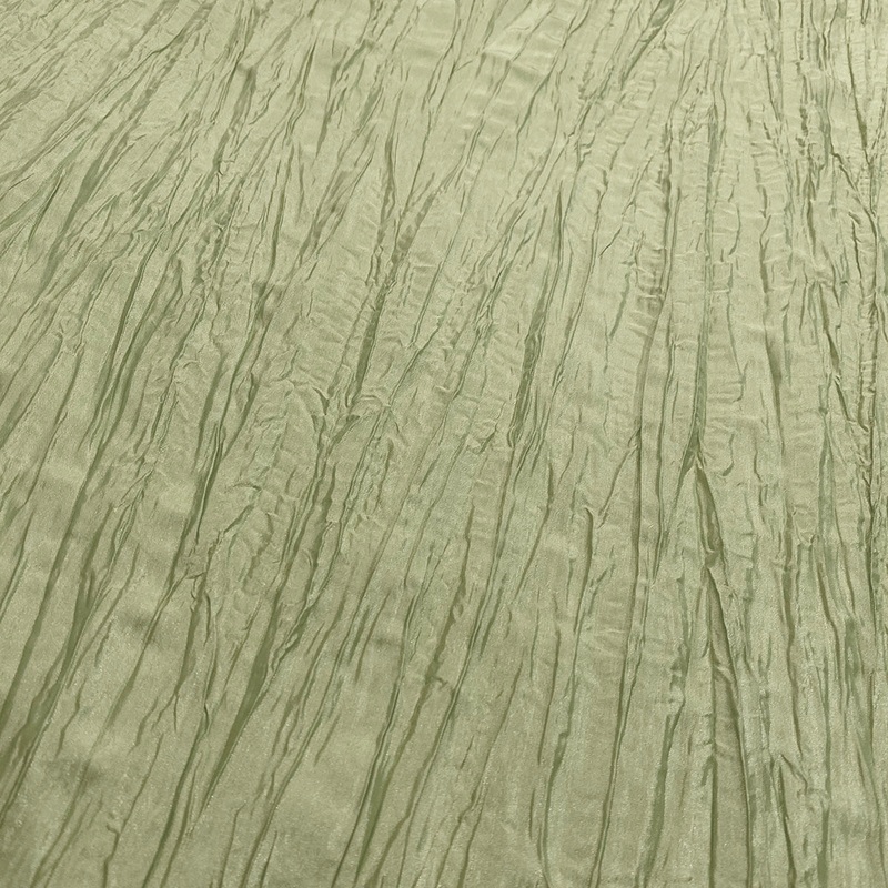 Accordion Taffeta Wholesale Fabric in Lt Sage