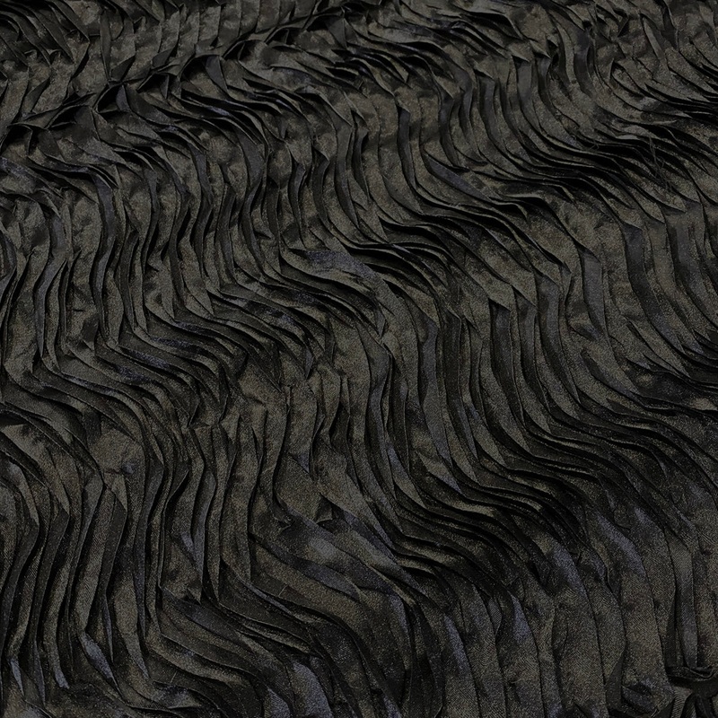 Austrian Wave Satin Wholesale Fabric in Black