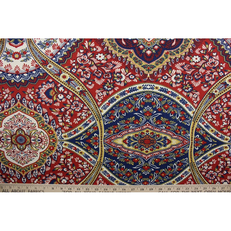 Duralee Fabrics Abbotsford in Red/Blue