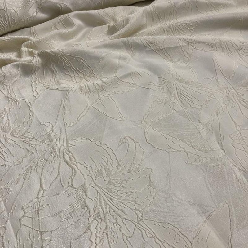 Floral Reef Jacquard Wholesale Fabric in Ivory