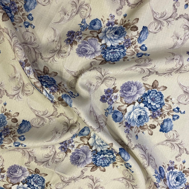 French Floral Wholesale Fabric in Blue