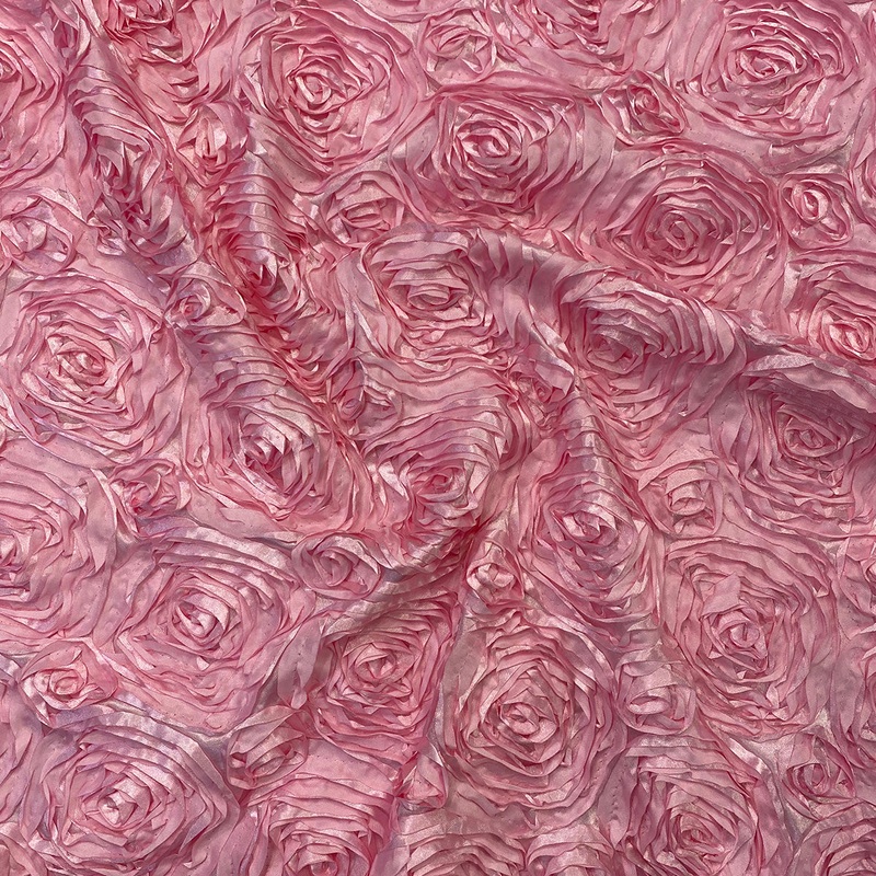 Rose Satin (3D) Wholesale Fabric in Pink D 157