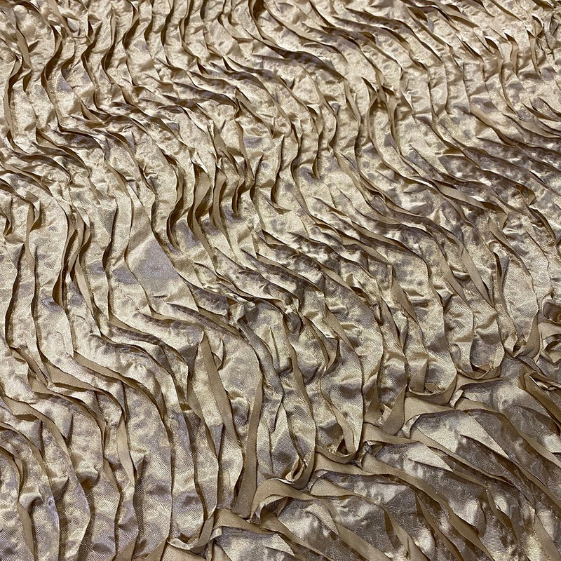 Austrian Wave Satin Wholesale Fabric in Champagne