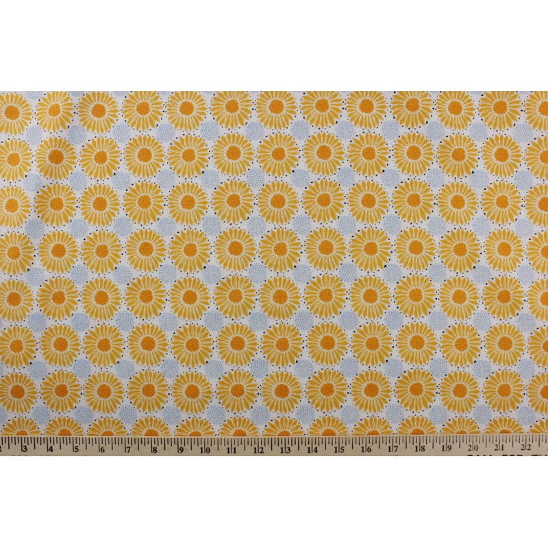 Emma & Mila Sunflowers in Orange for Camelot Fabrics