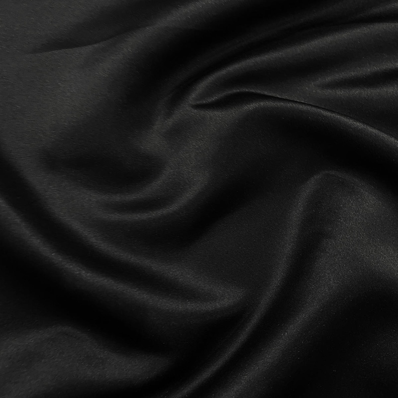 Lamour (Dull) Satin Wholesale Fabric in Black 1155