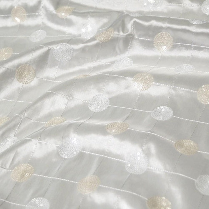Luna Sequins Taffeta Wholesale Fabric in Ivory