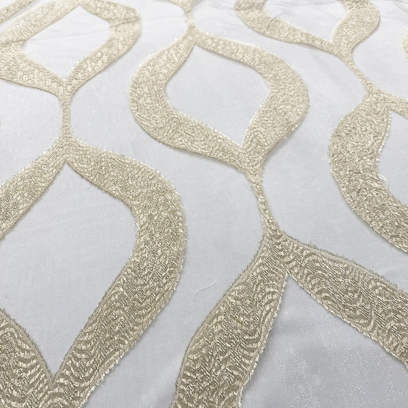 Tabriz Organza Wholesale Fabric in Champagne