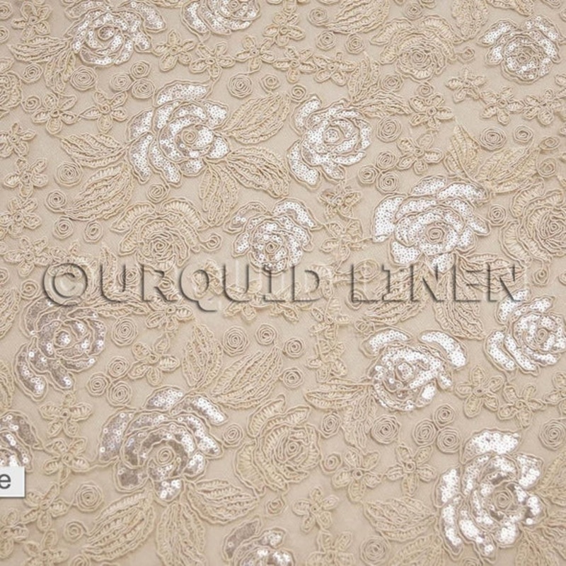 Valentina Lace Wholesale Fabric in Champagne