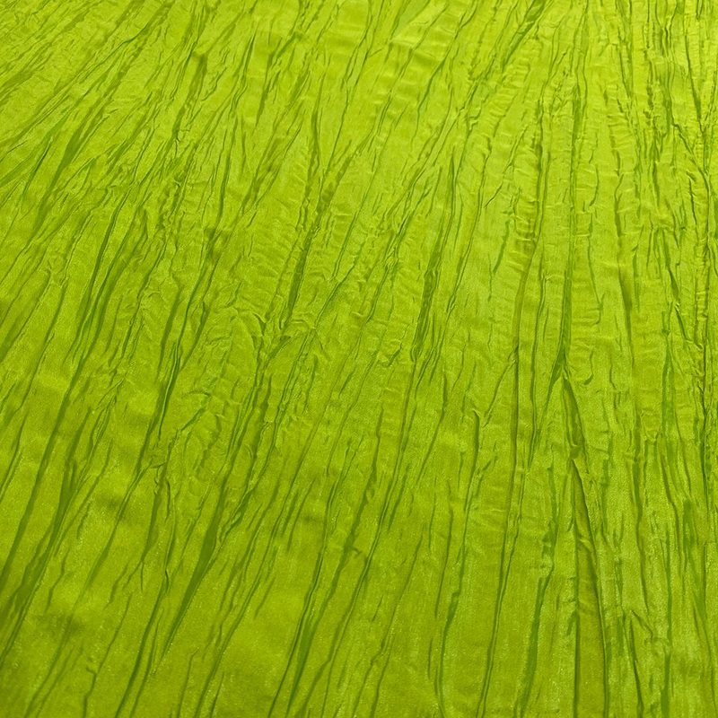 Accordion Taffeta Wholesale Fabric in Lime