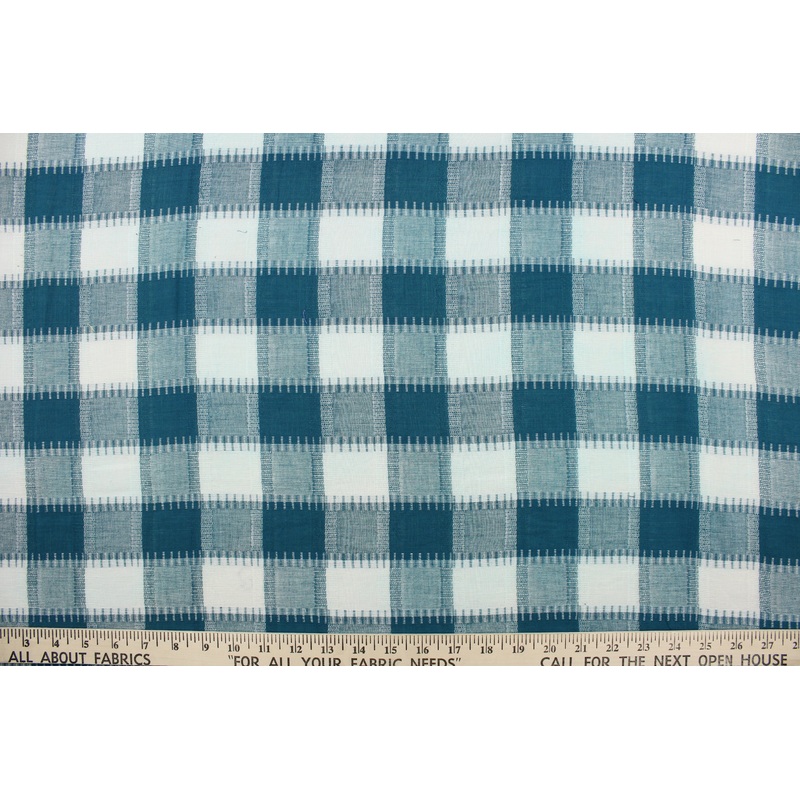 Benartex Dobby in Plaid Teal