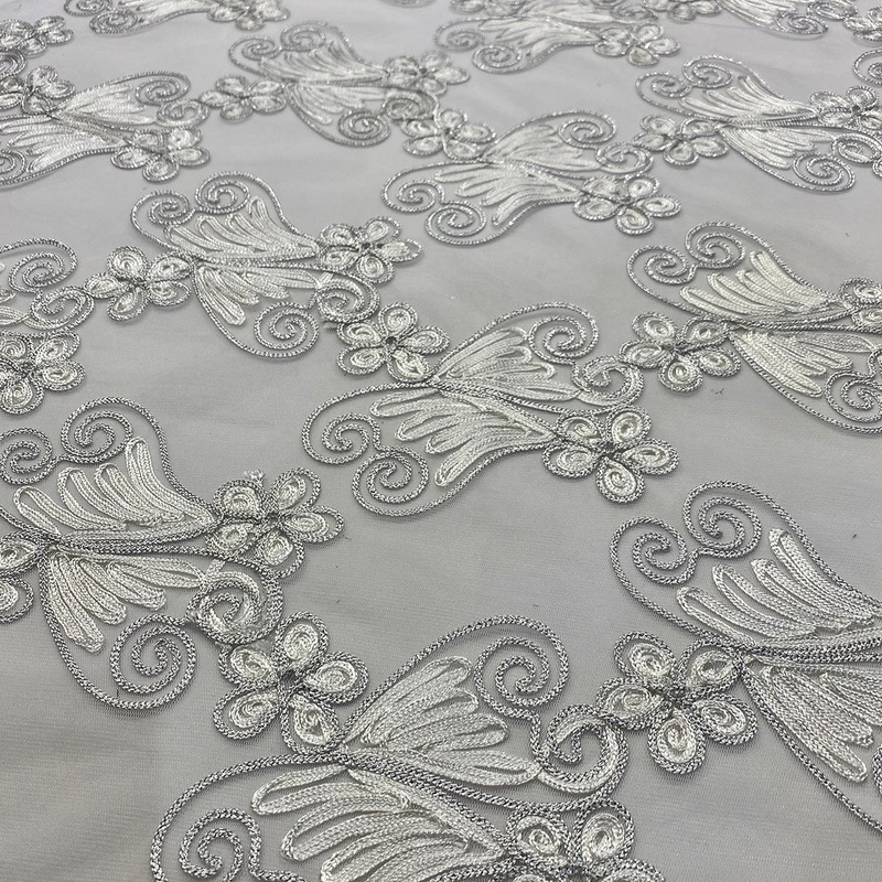 Butterfly Lace Wholesale Fabric in White