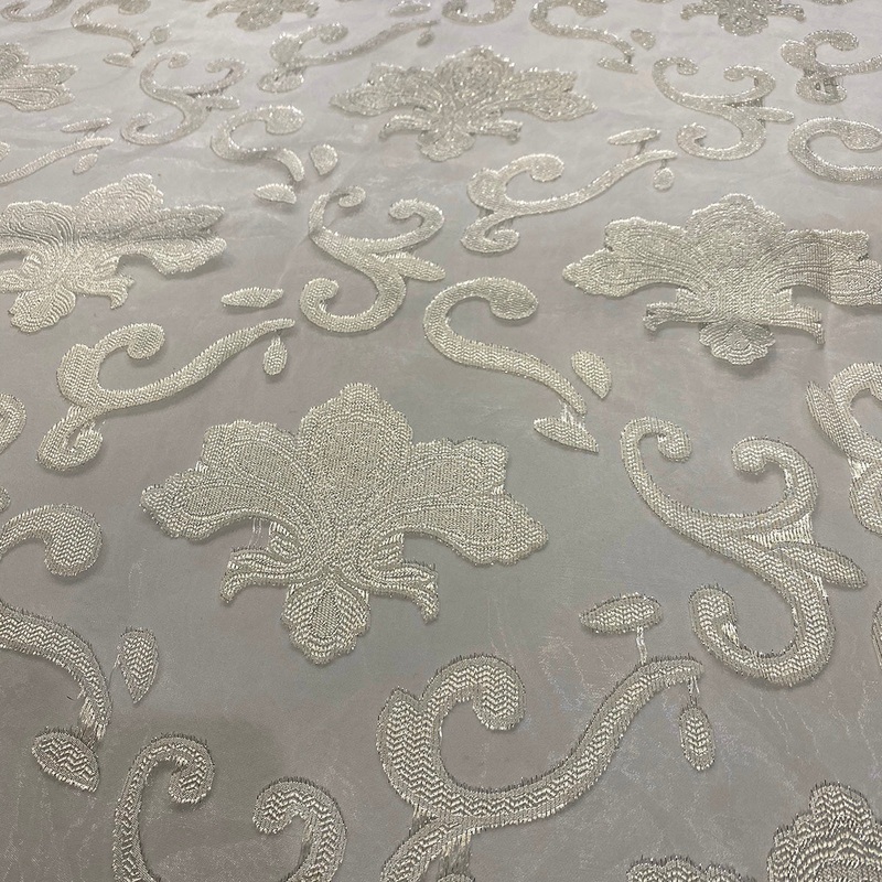 Fleur De Lis Wholesale Fabric in Ivory