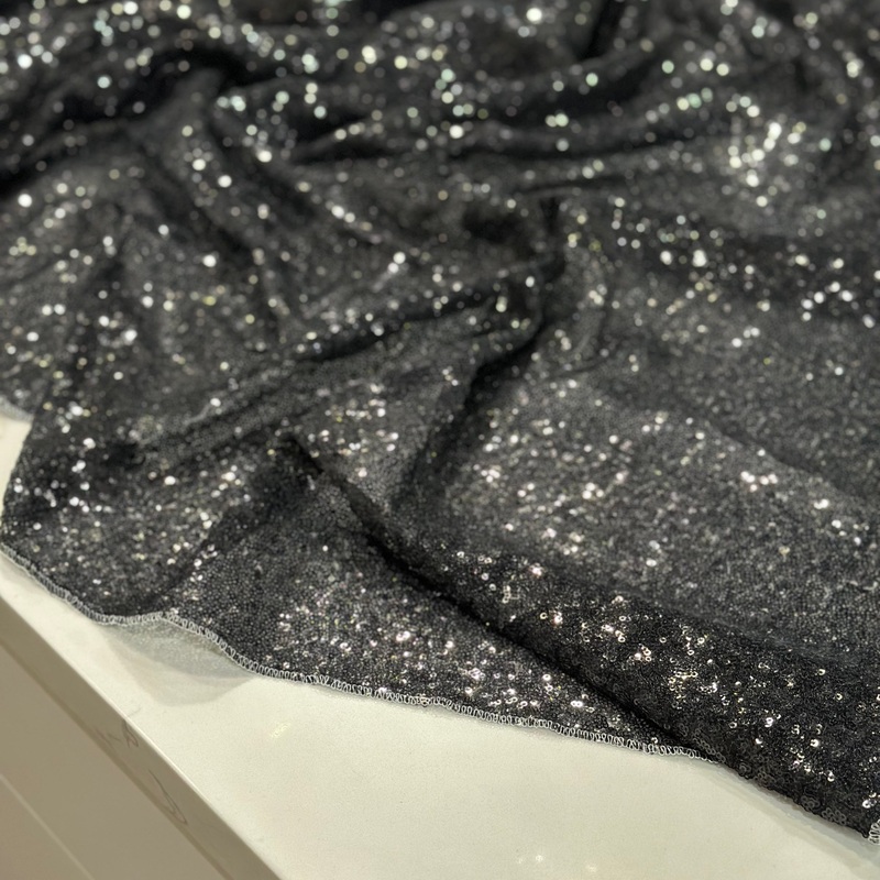 Glitz Sequins Wholesale Fabric in Black