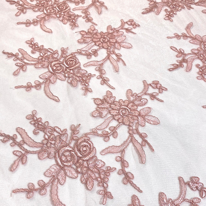 Laylani Lace Wholesale Fabric in Dusty Rose