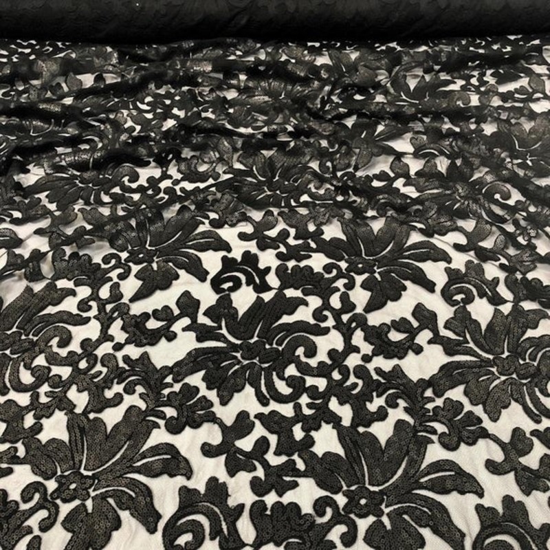 Milan Lace Wholesale Fabric in Black