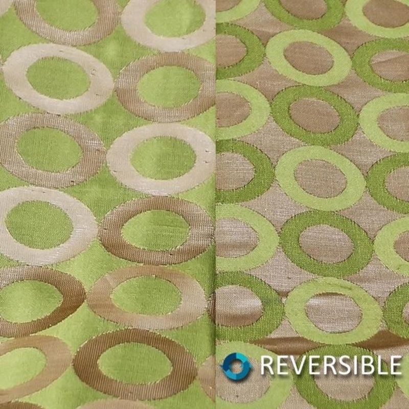Mosaic Jacquard (Reversible) Wholesale Fabric in Green and Gold