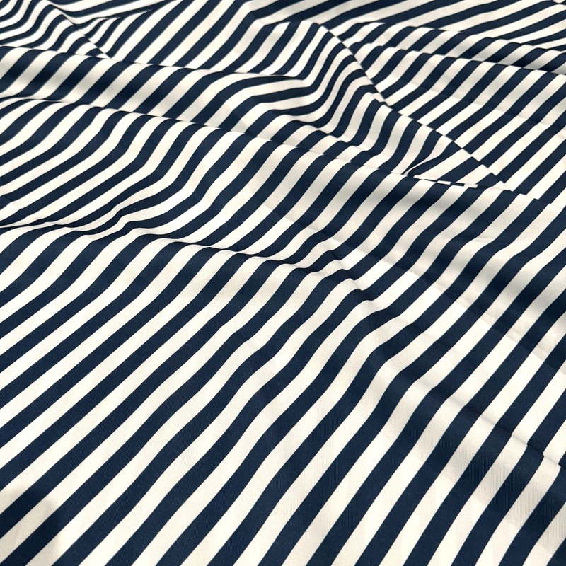 Seersucker (Poly Print) Wholesale Fabric in Navy