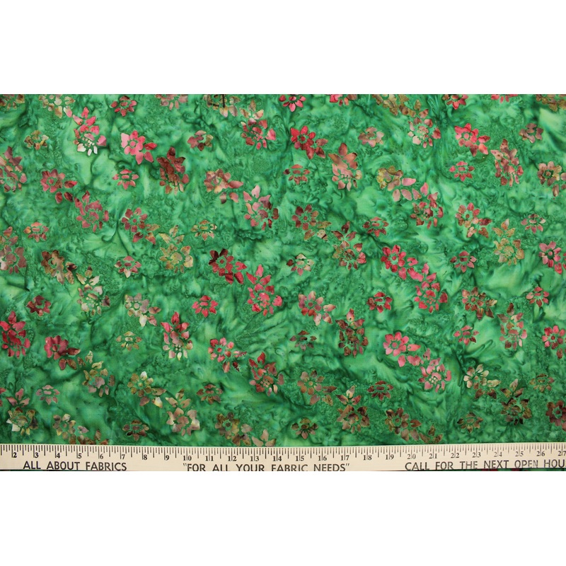Benartex Small Flower in Green Multi
