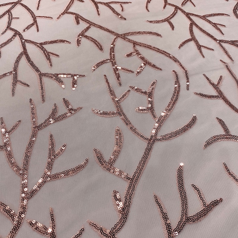 Brooks Sequins Wholesale Fabric in Blush